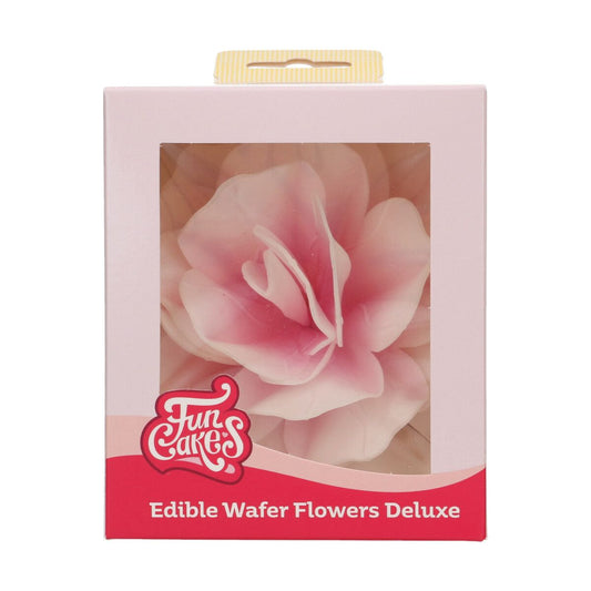 Funcakes Essbare Papierblumen - Deluxe Rose Pastella ombre rosa - gross 