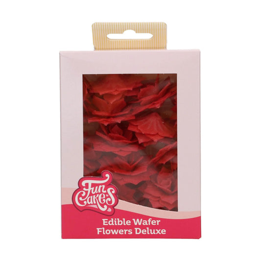 Funcakes Essbare Papierblumen - Deluxe Rose Pastella rot - medium