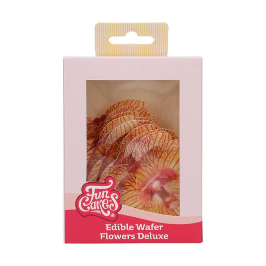 Funcakes Essbare Papierblumen Deluxe Orchidee Goldbraun - Mittel