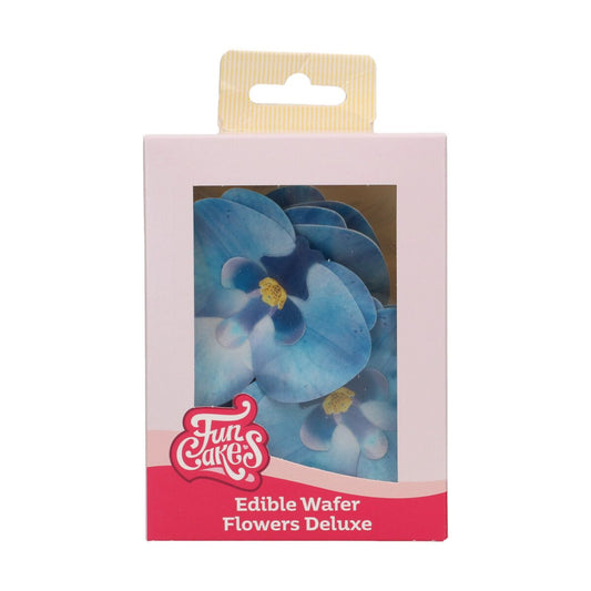 Funcakes Essbare Papierblumen Deluxe Orchidee Blau - Mittel