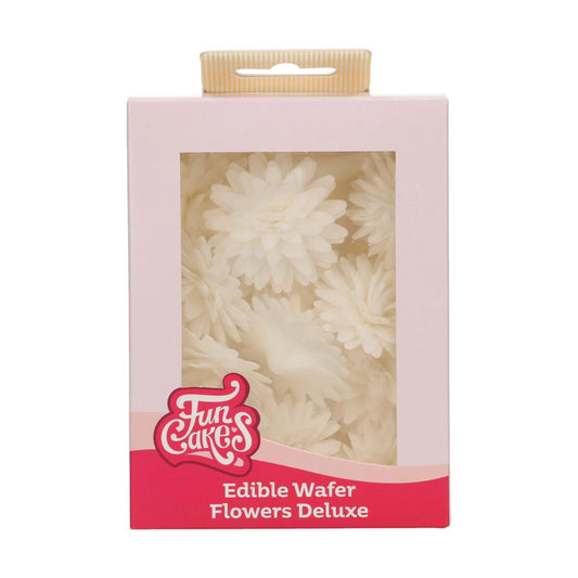 Funcakes Essbare Papierblumen - Deluxe Pompon Gänseblümchen Weiss - Mittel 