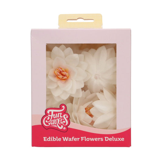 Funcakes Essbare Papierblumen - Deluxe Lotus Mix -weiss - medium