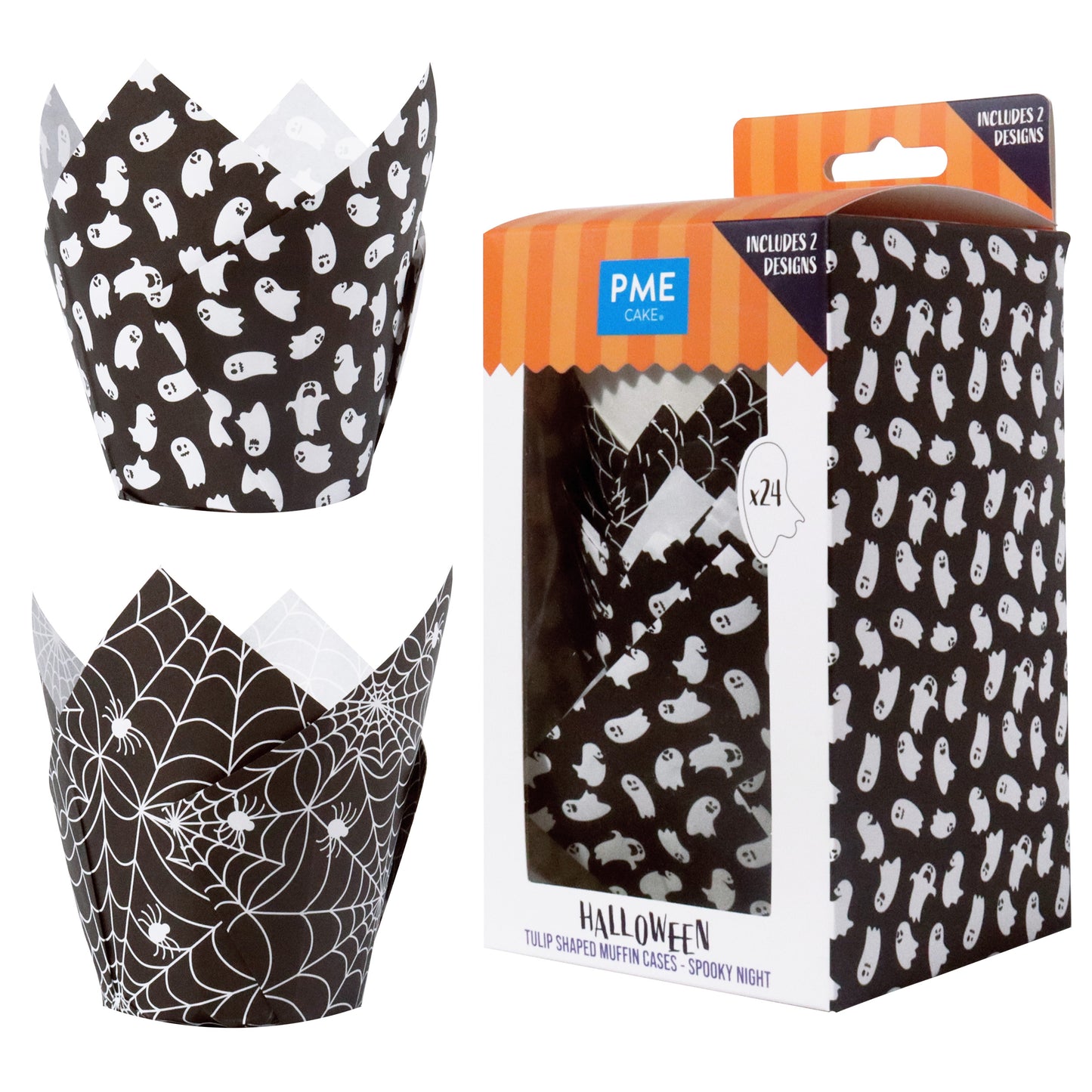 PME Tulip Muffin Backform -Spooky Night - 24 Stk