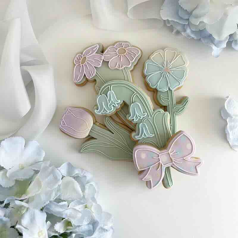 Lissie Lou Ausstechform samt Stempel - Blumen Bouquet