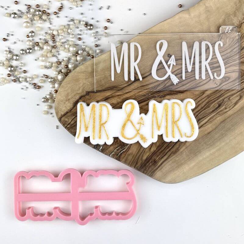 MRMRS.AR Lissie Lou Ausstechform samt Stempel - Mr. & Mrs Schriftzug