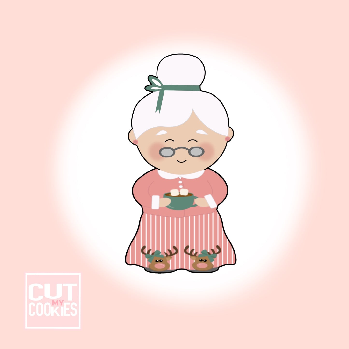 Ausstechform Mrs Santa im Pyjama
