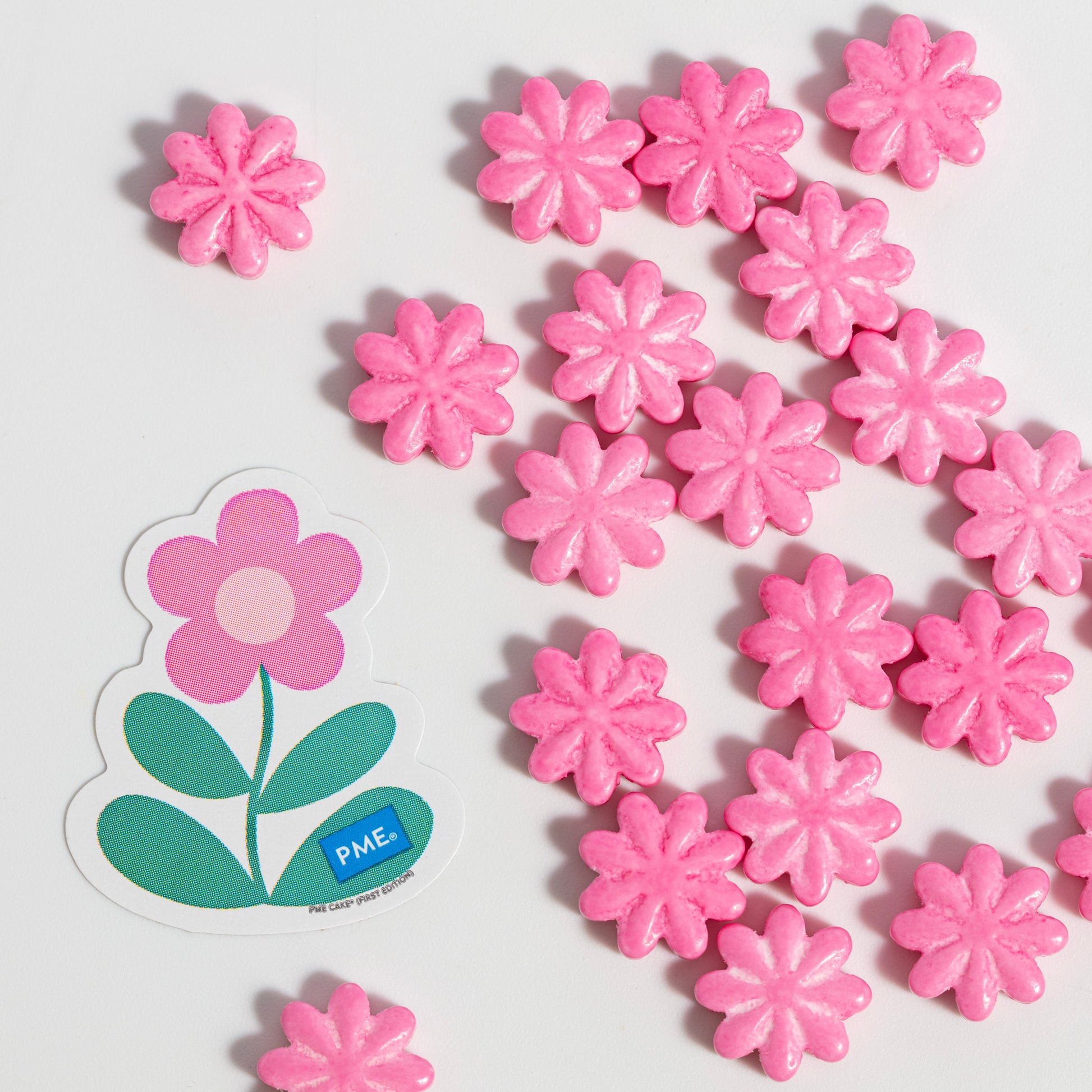 PME Zuckerstreusel - Pinke Blumen