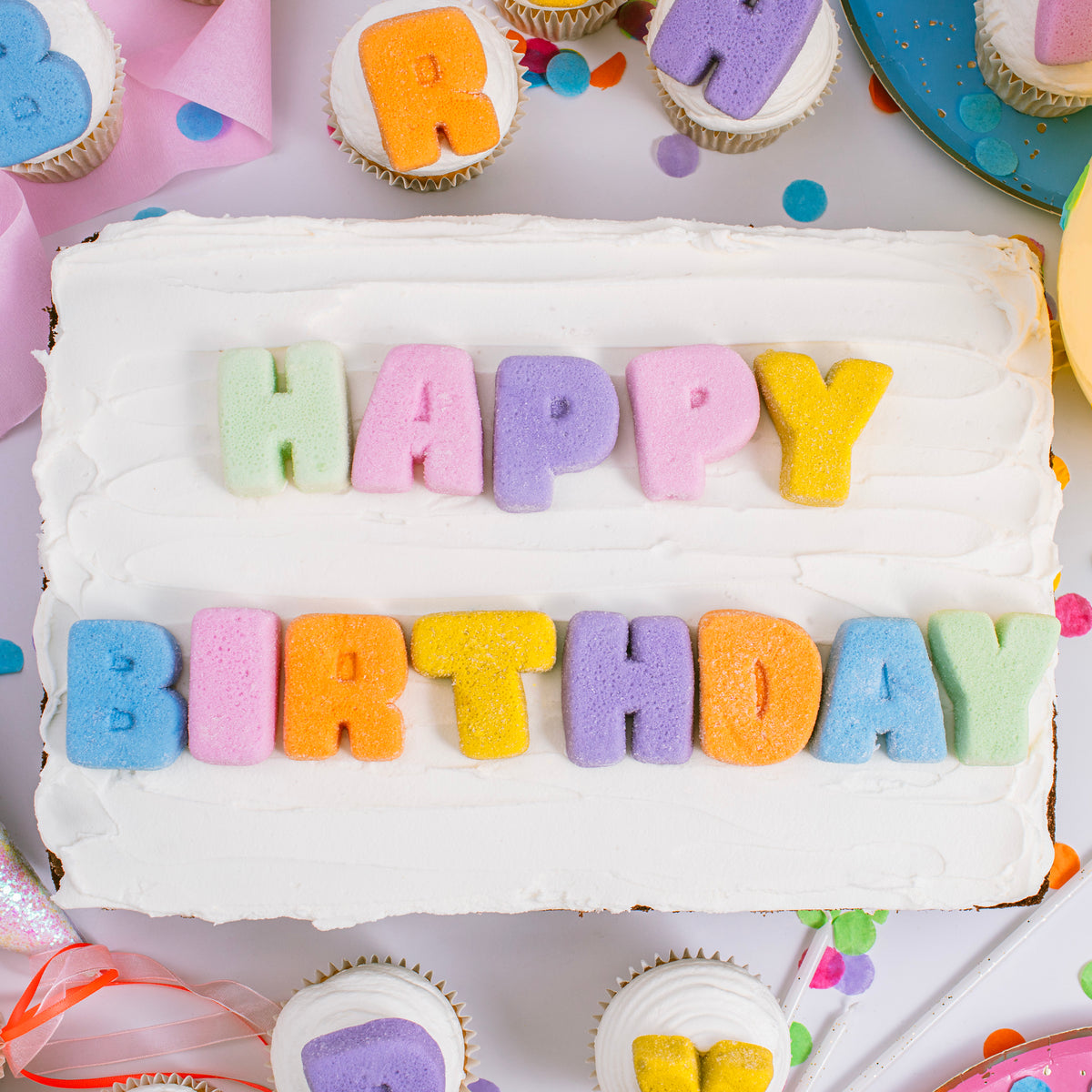 PME Marshmallow - Happy Birthday Buchstaben - 12 Stk