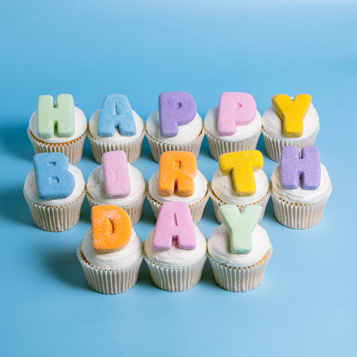 PME Marshmallow - Happy Birthday Buchstaben - 12 Stk