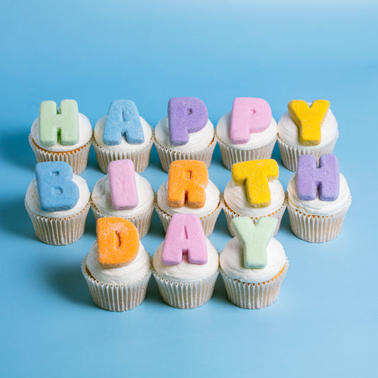 PME Marshmallow - Happy Birthday Buchstaben - 12 Stk