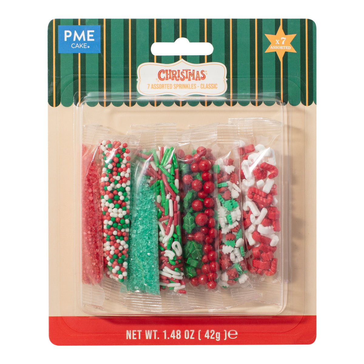 PME Zuckerstreusel - Weihnachten - 7er Pack - Klassisch