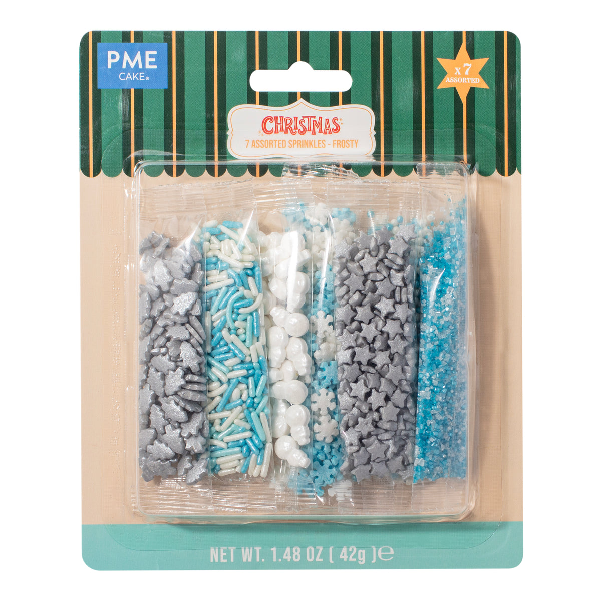 PME Zuckerstreusel - Weihnachten - 7er Pack - Frostig