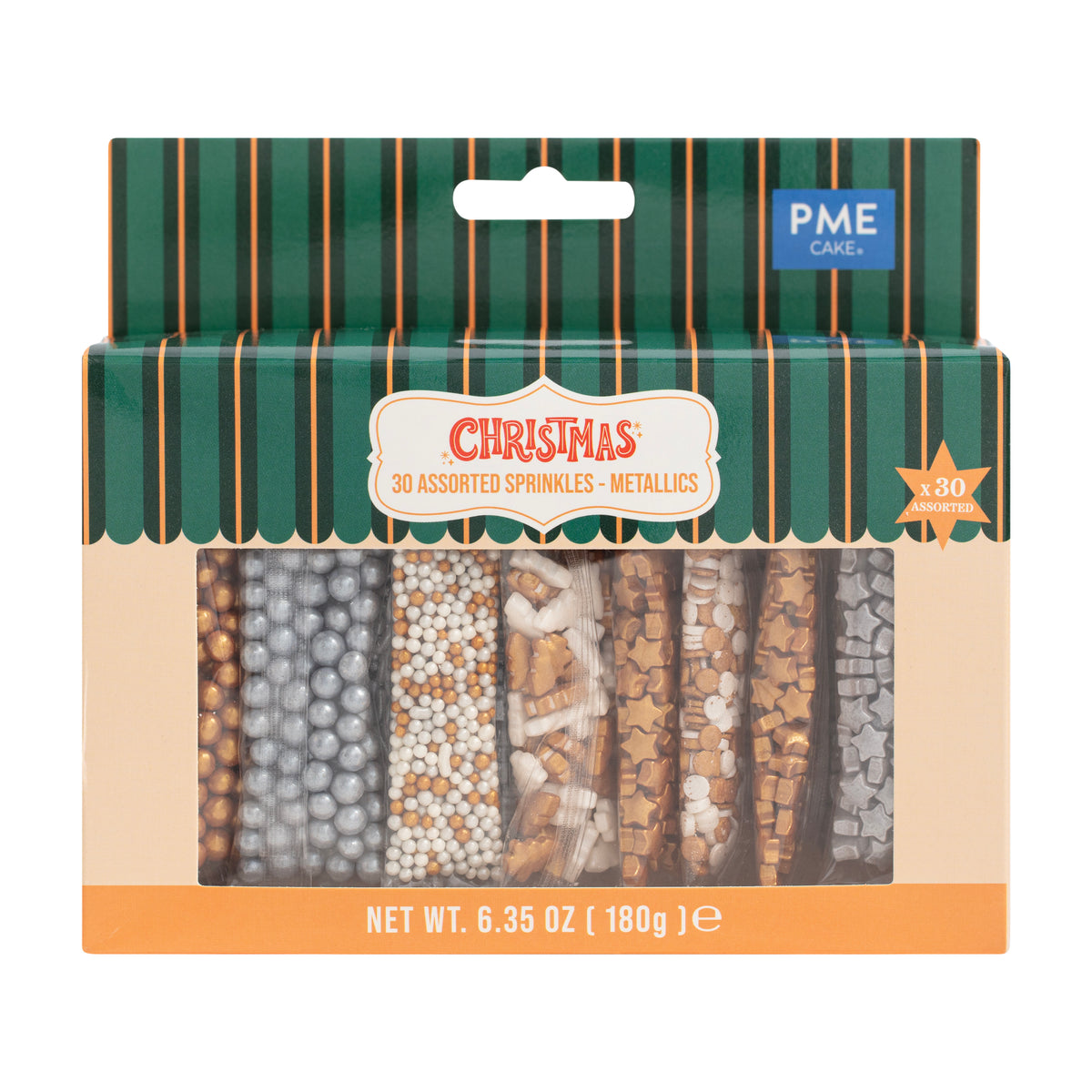 PME Zuckerstreusel - Weihnachten - 30er Pack - Metallisch