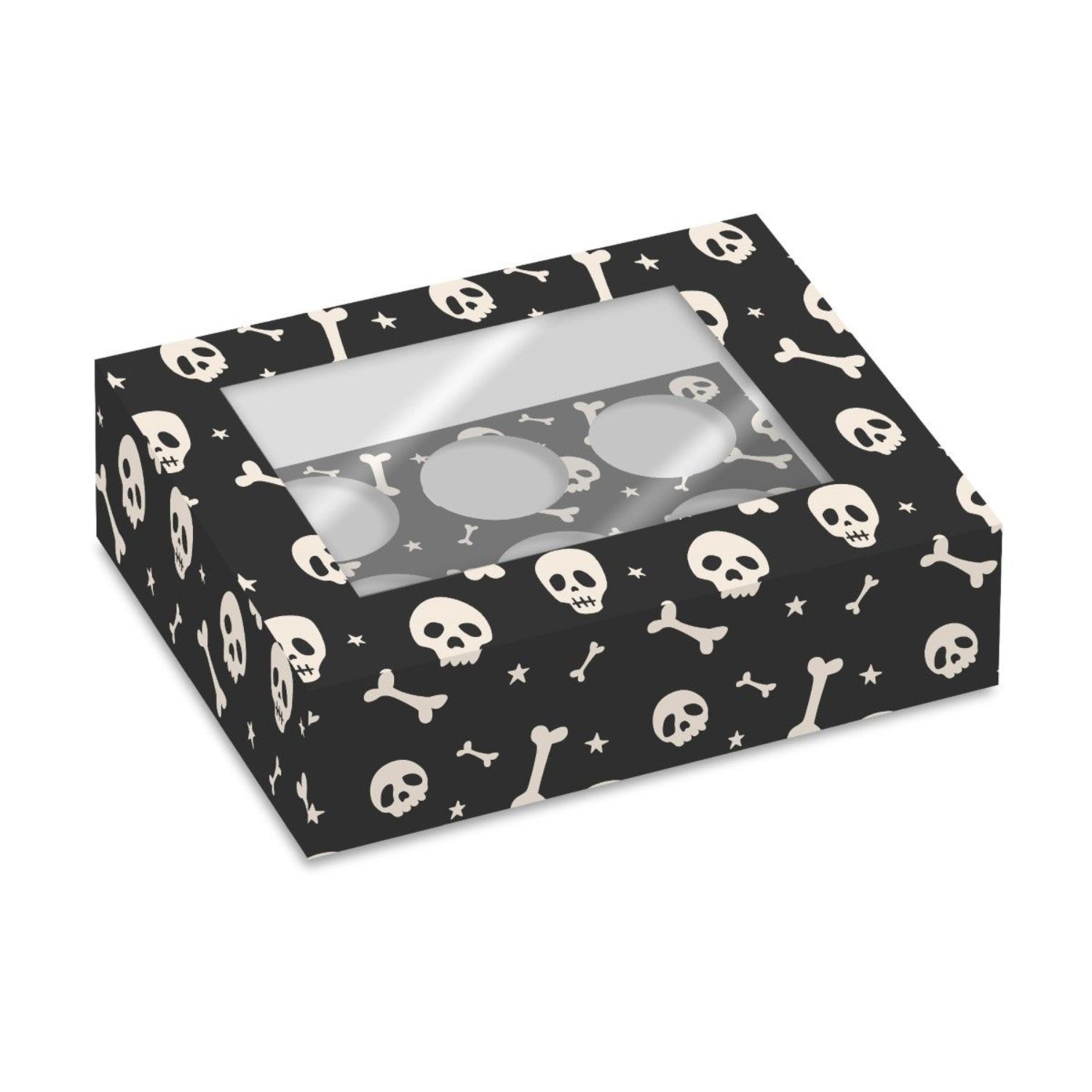 Simply Making Cupcake Box - 6 Cupcake - Halloween Totenkopf -  2Stk