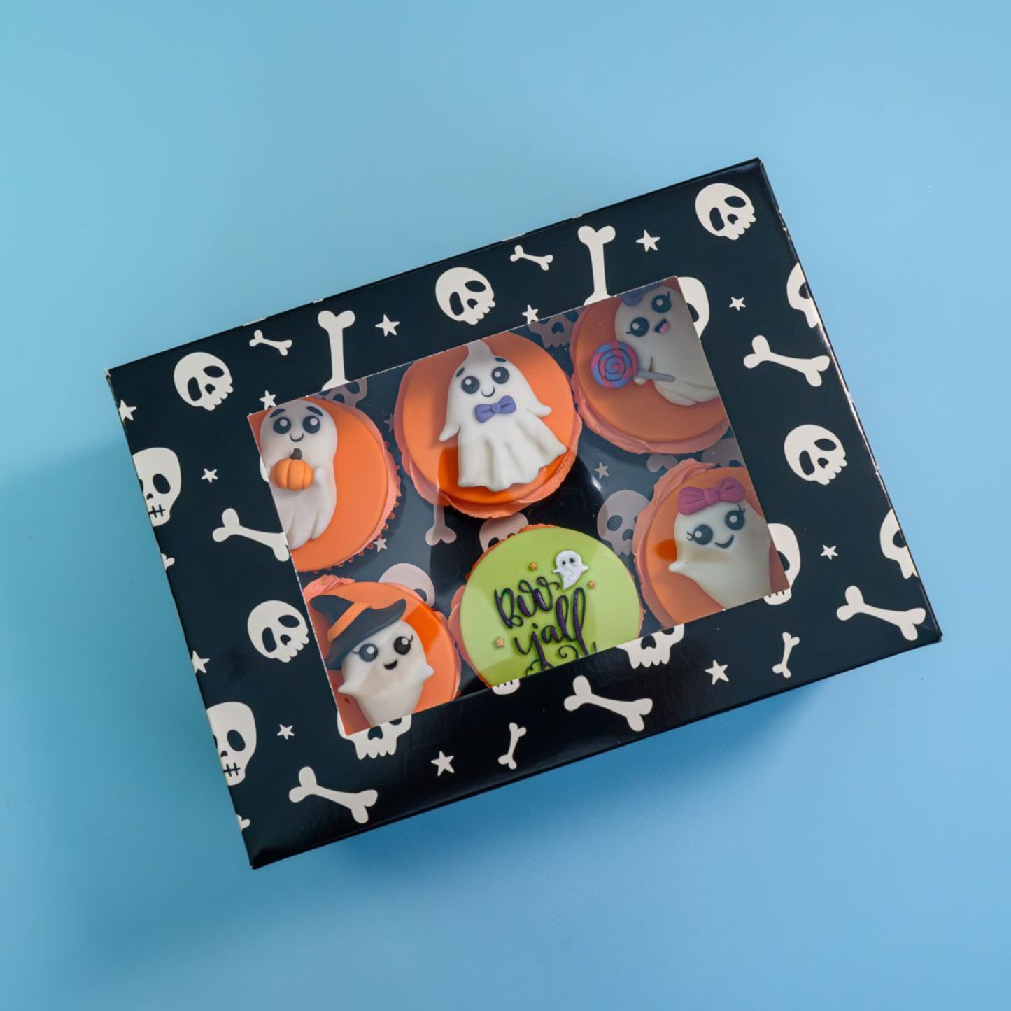 Simply Making Cupcake Box - 6 Cupcake - Halloween Totenkopf -  2Stk