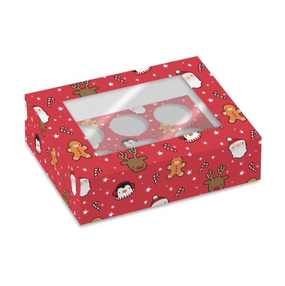 Simply Making Cupcake Box - 6 Cupcake - Santas Friends -  2Stk