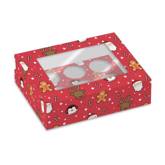 Simply Making Cupcake Box - 6 Cupcake - Santas Friends -  2Stk