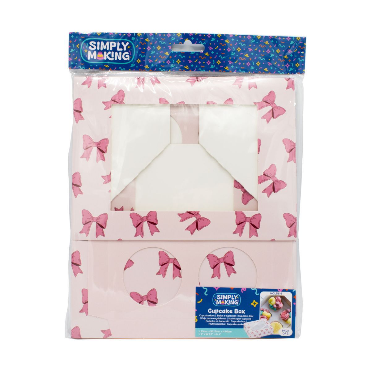 Simply Making Cupcake Box - 6 Cupcake - Schleifen -  2Stk 