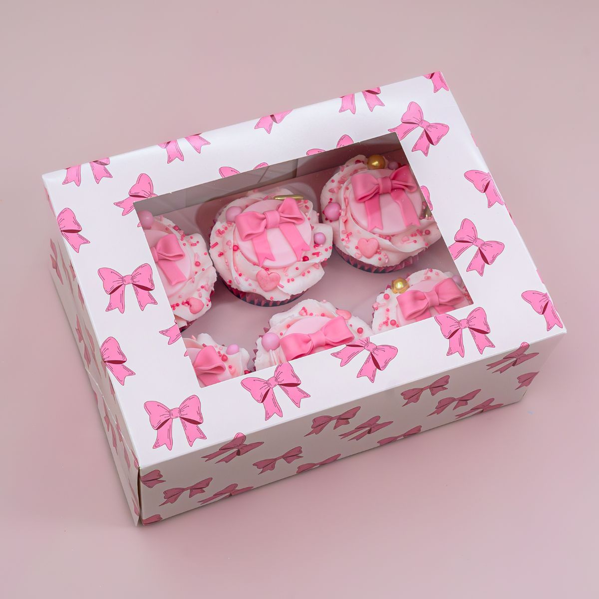 Simply Making Cupcake Box - 6 Cupcake - Schleifen -  2Stk 