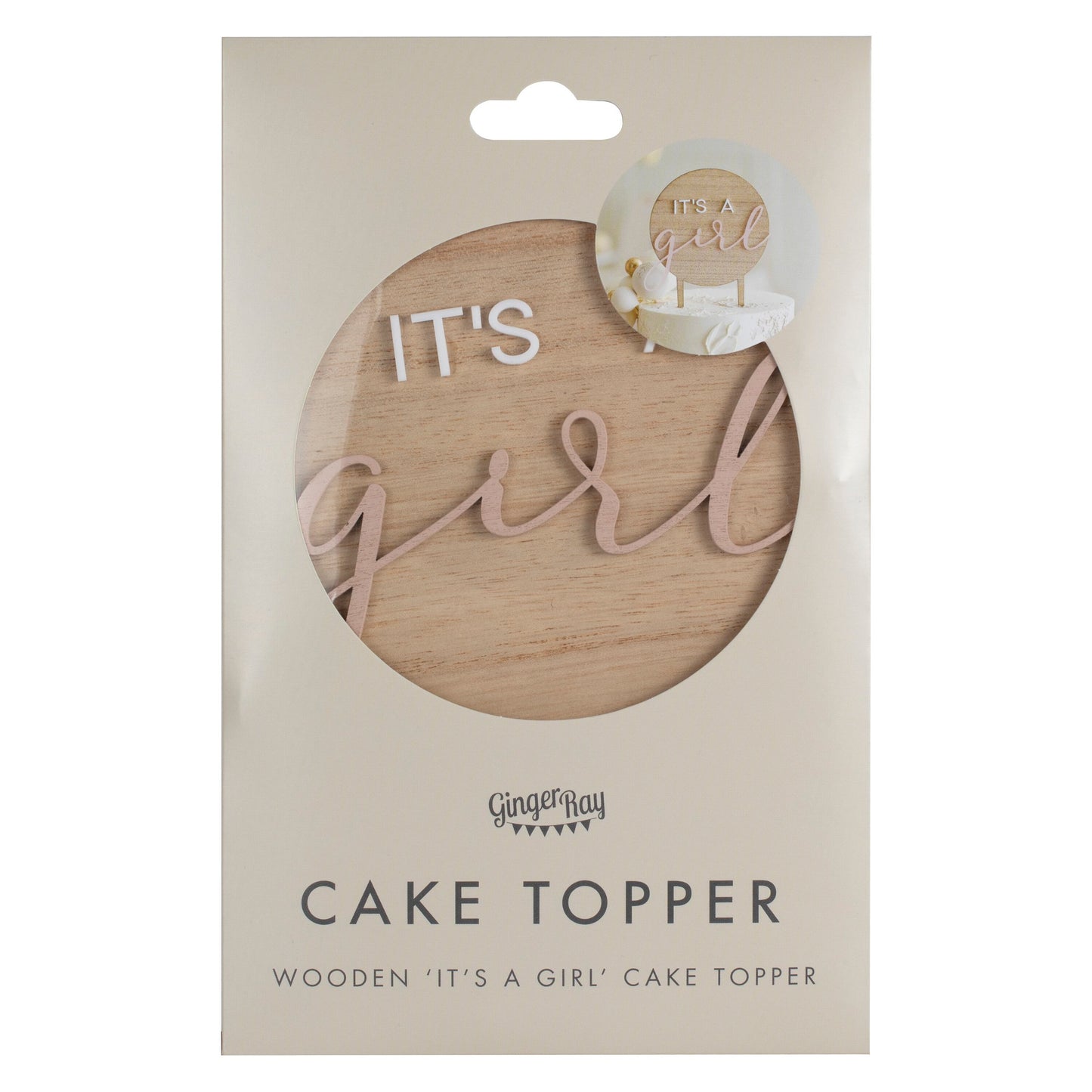 Tortentopper - Kuchentopper - aus Holz - It's a Girl
