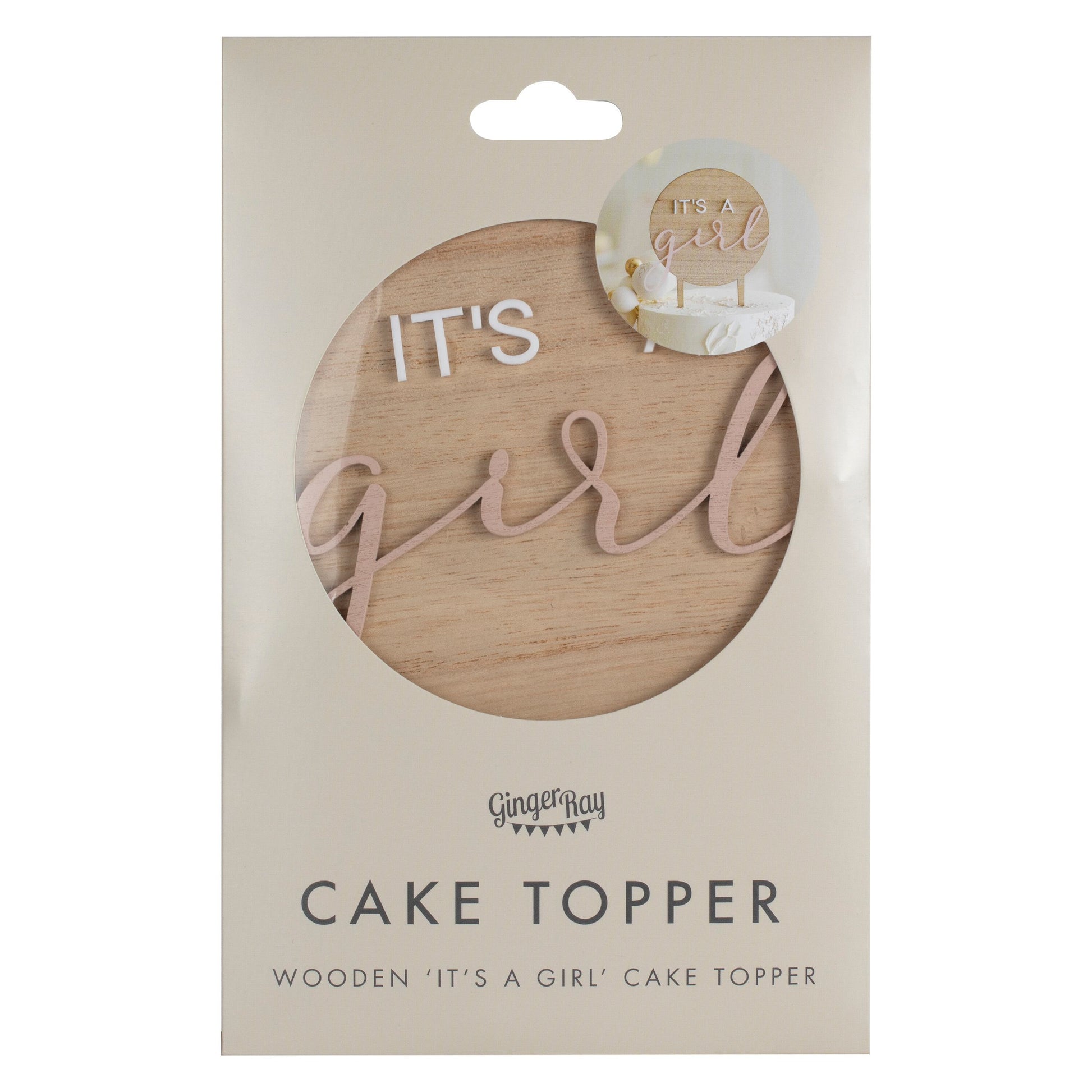 Tortentopper - Kuchentopper - aus Holz - It's a Girl