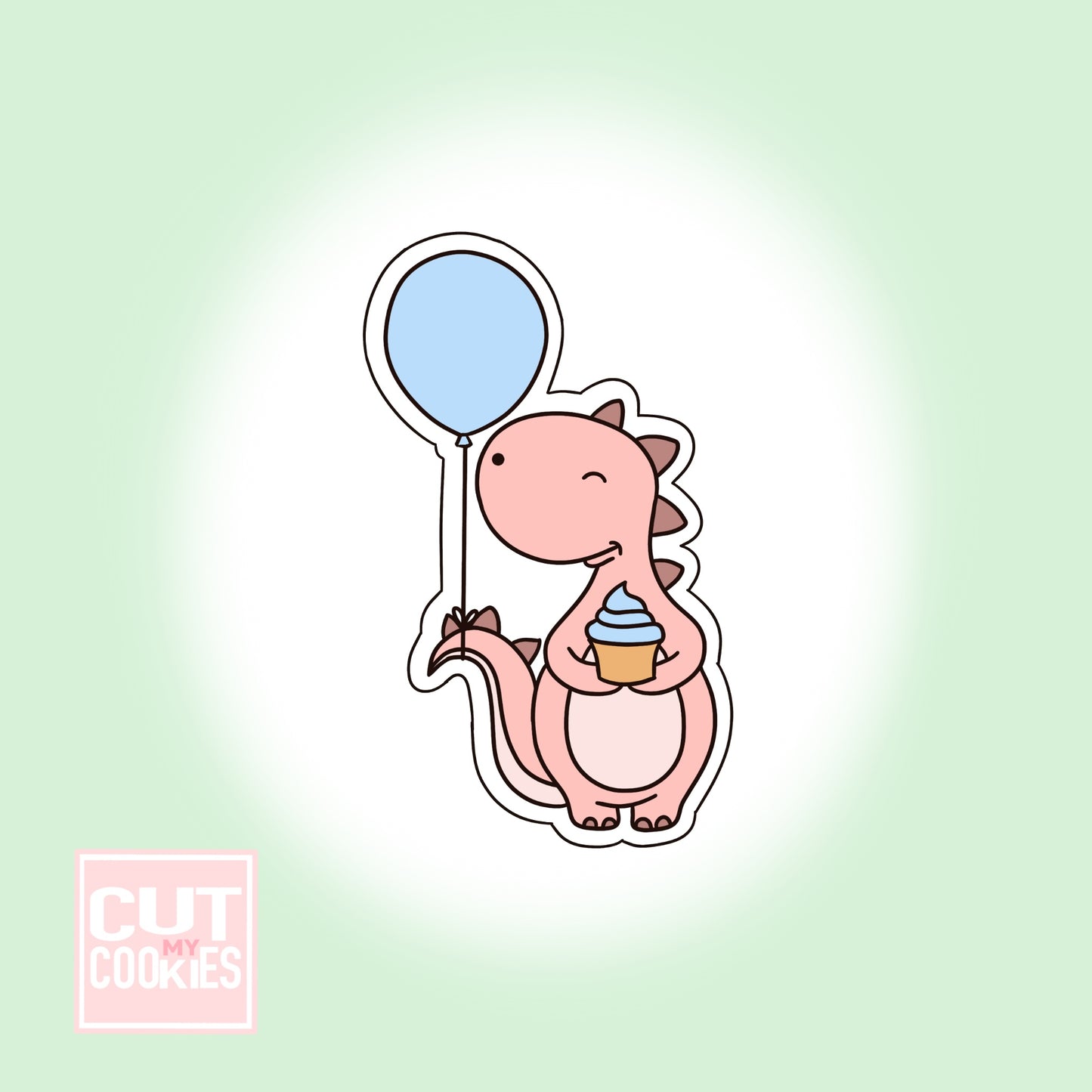 Dino cookie cutter with cupcake