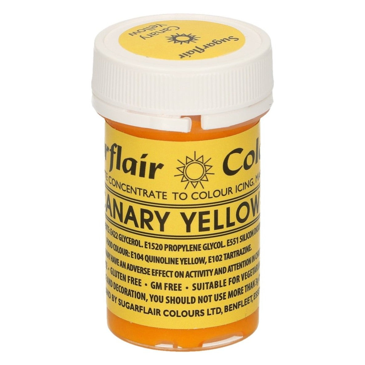 Sugarflair Paste -  Lebensmittelfarbe - Canary Yellow - Kanarienvogelgelb