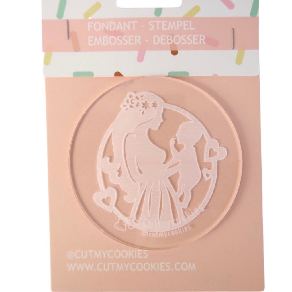 Fondant Stempel - Debosser - Mami mit Baby