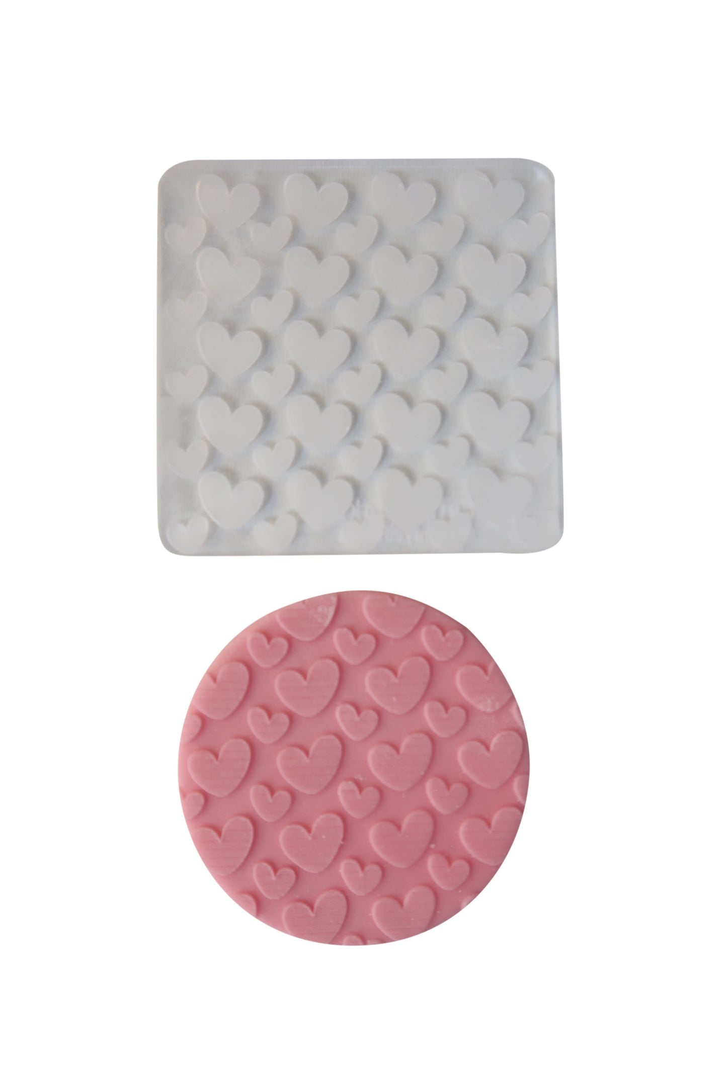 Tampon Fondant - Debosser - Coeurs 