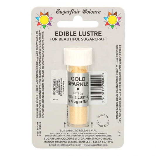 Sugarflair Lebensmittelfarbe Glanz Pulver - Gold Sparkle